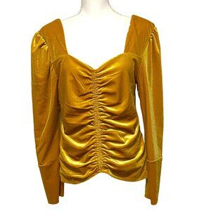 CATO Velour Sweetheart Top L Yellow Orange